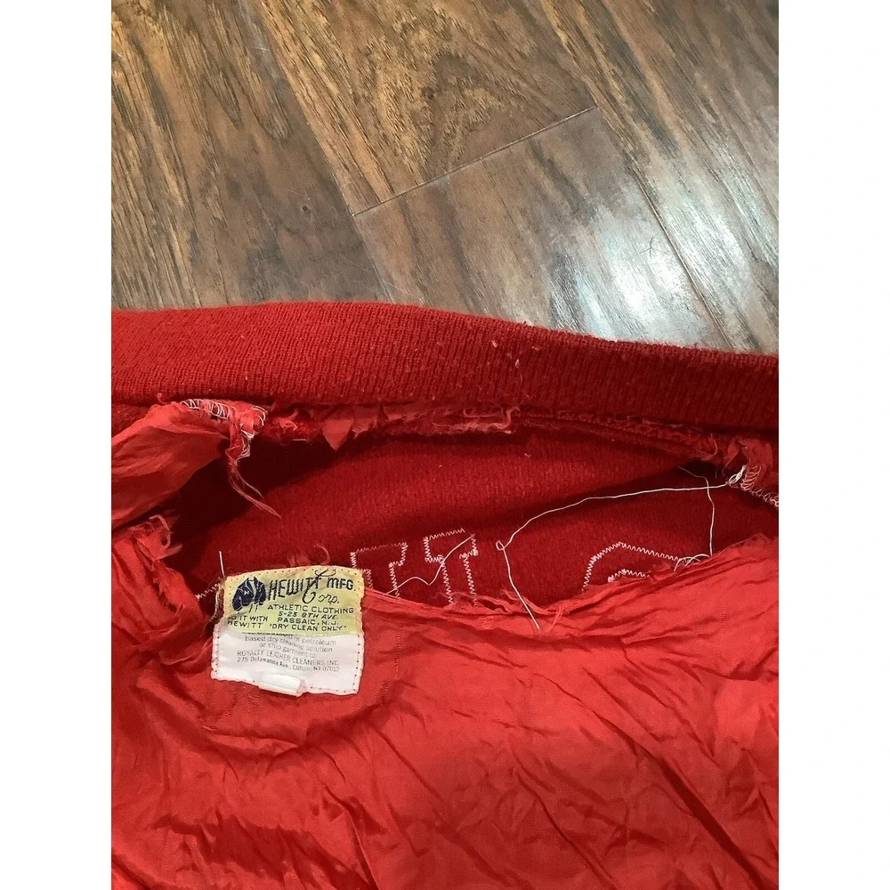 Vintage 60s 70s Hewitt Mfg. Corp Letterman Varsity Jacket  Stitch Size 42